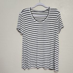 Classic Black and White Striped Women's Tee